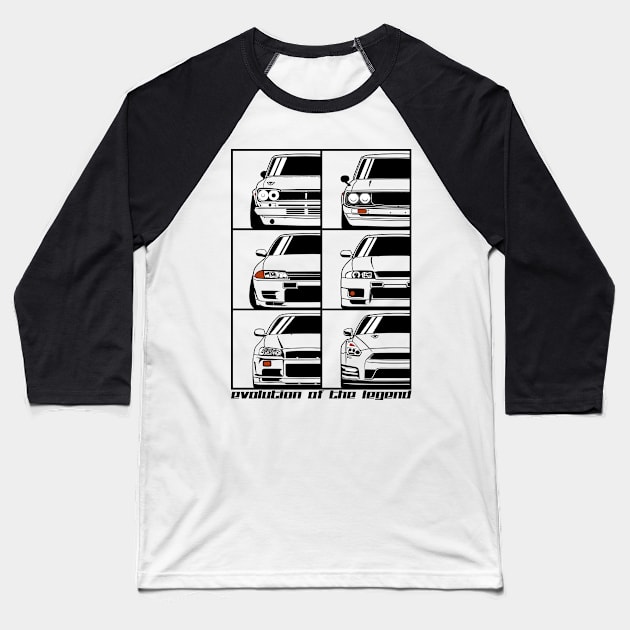 Skyline GTR generation Baseball T-Shirt by Markaryan